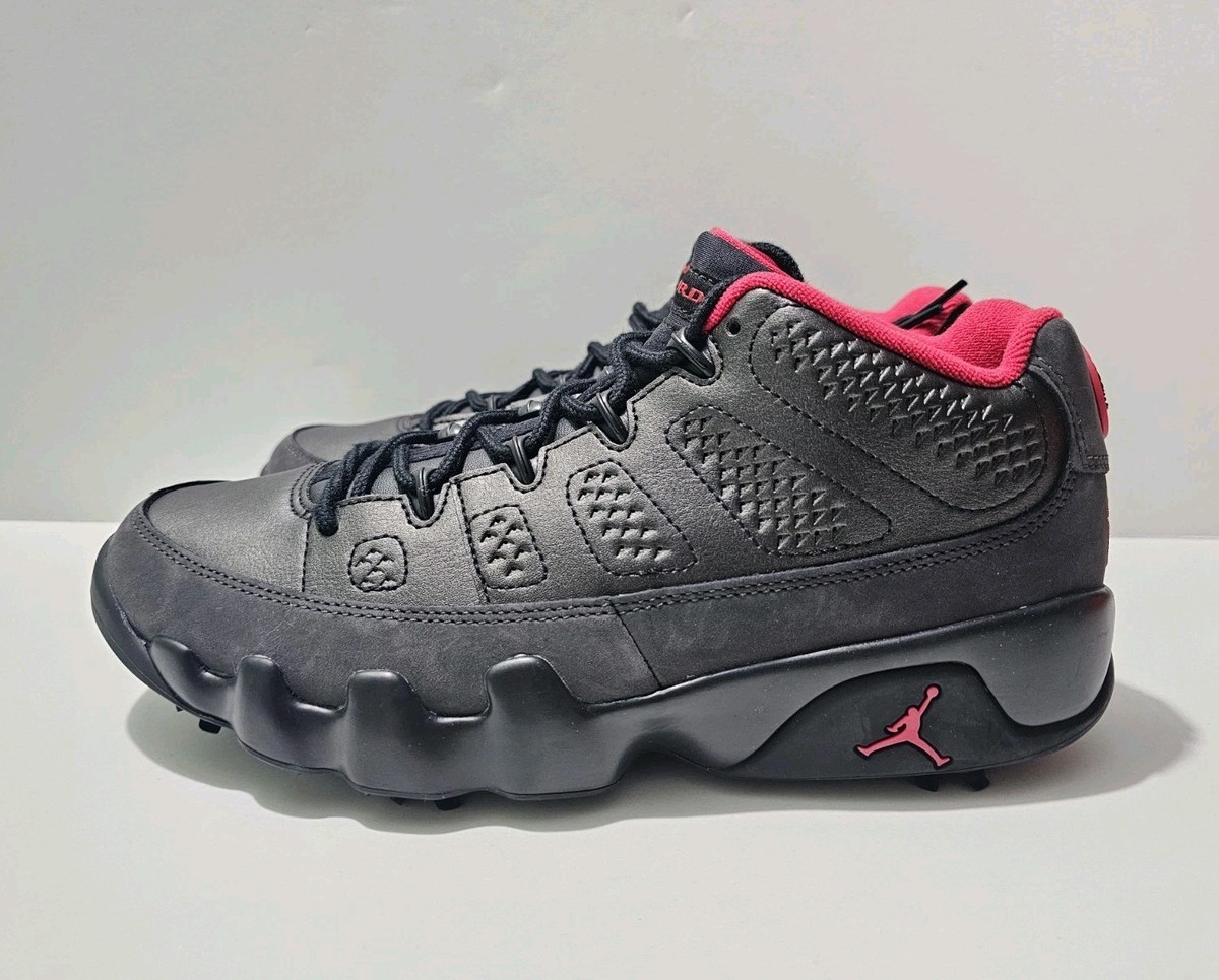 Nike Air Jordan 9 Low Golf Charcoal Black True Red Mens Shoes Sz