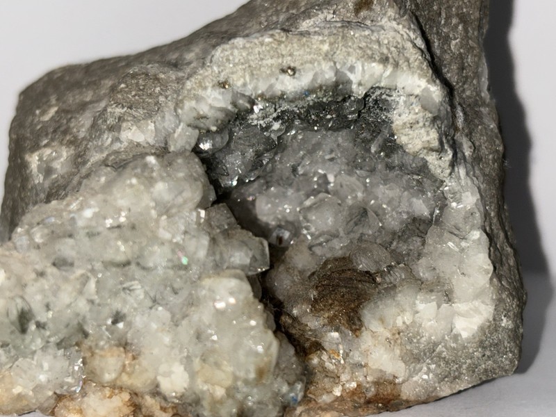 Quartz Crystal Cluster in Matrix Rock Specimen w/ gold veins