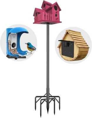 Bird Feeder Pole Stand 95 Inch Heavy Duty 5 Base Prongs