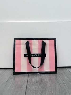 Victoria's Secret GESCHENKTÜTE KLEIN ROSA LOGO GESTREIFT WEIHNACHTEN