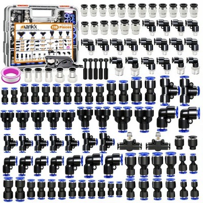 mankk 116PCS Quick Connect Air Hose Fittings Kit 35 Sizes 1/8'' 1/4'' 5/16  3/8...