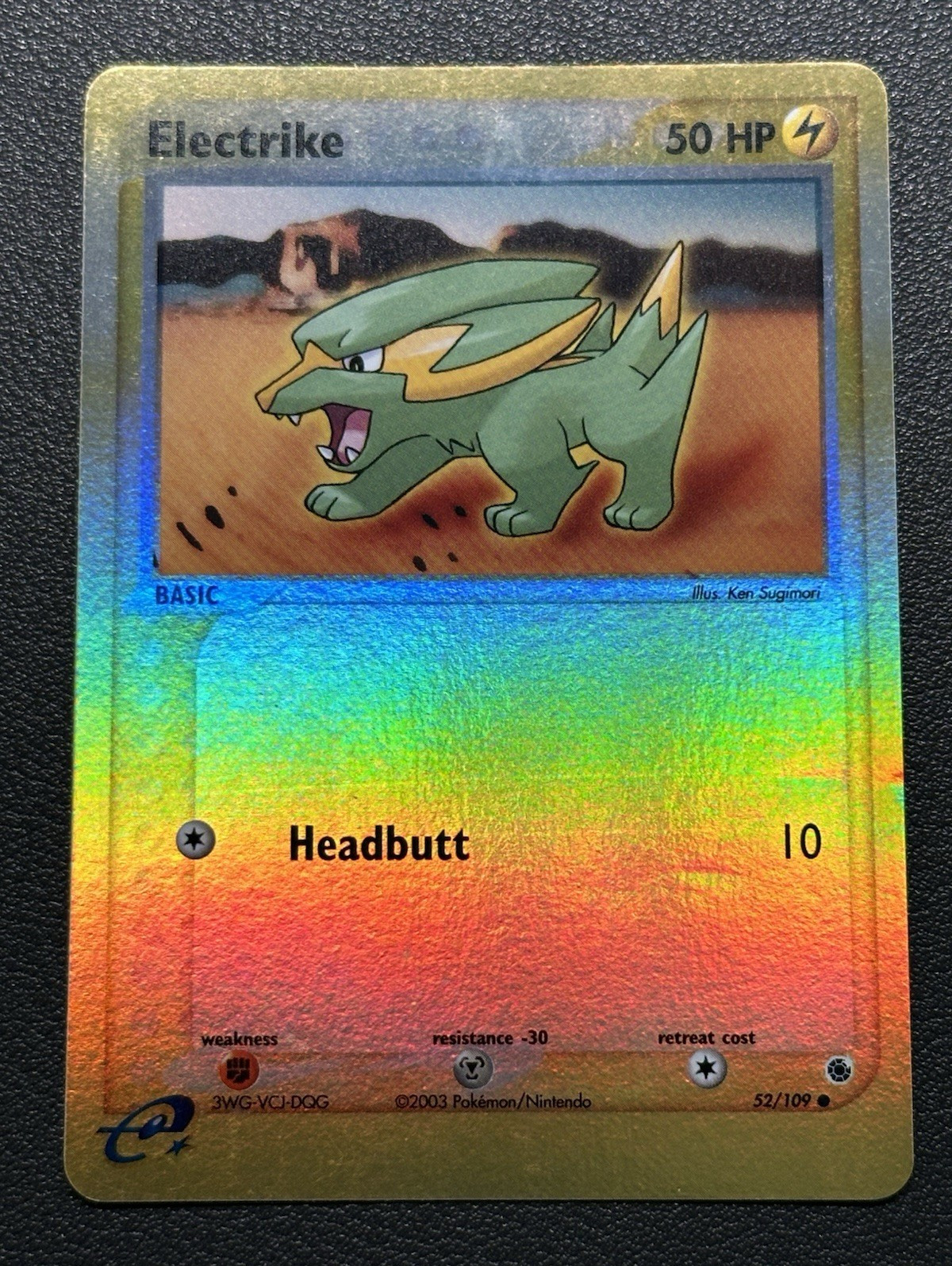 Pokemon TCG Electrike 52/109 EX Ruby & Sapphire Reverse Holo Eng