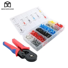AWG 23-7 Self-Adjustable Ferrel Crimper Kit Ferrule Crimping Tool Kit W/1200PCS