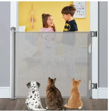 Retractable Baby/Pet  55"Wide 33” Tall Indoor/Outdoor Safety Gate  Grey Yoofor