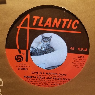 Roberta Flack & Peabo Bryson, Love Is a Waiting Game~NM 1980 Atlantic 45 +sleeve