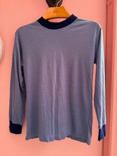 Vintage 1970's Sears Long Sleeve T Shirt Mens Medium - Blue - Hole in Sleeve