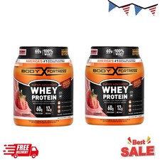 2P Body Fortress Super Advanced 100 Premium Whey Protein Powder, Strawberry