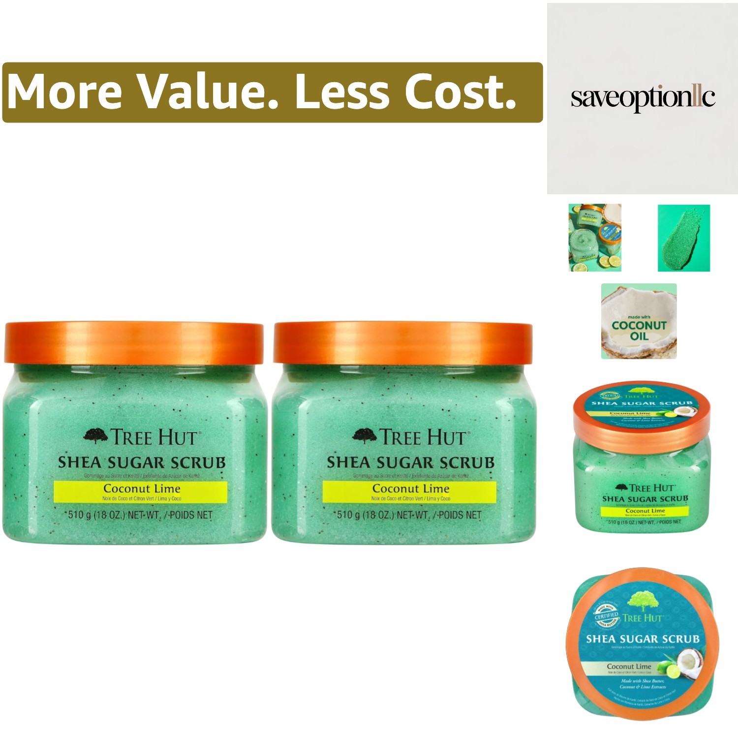 Shea Sugar Body Scrub Coconut Lime 18 oz Pack of 2