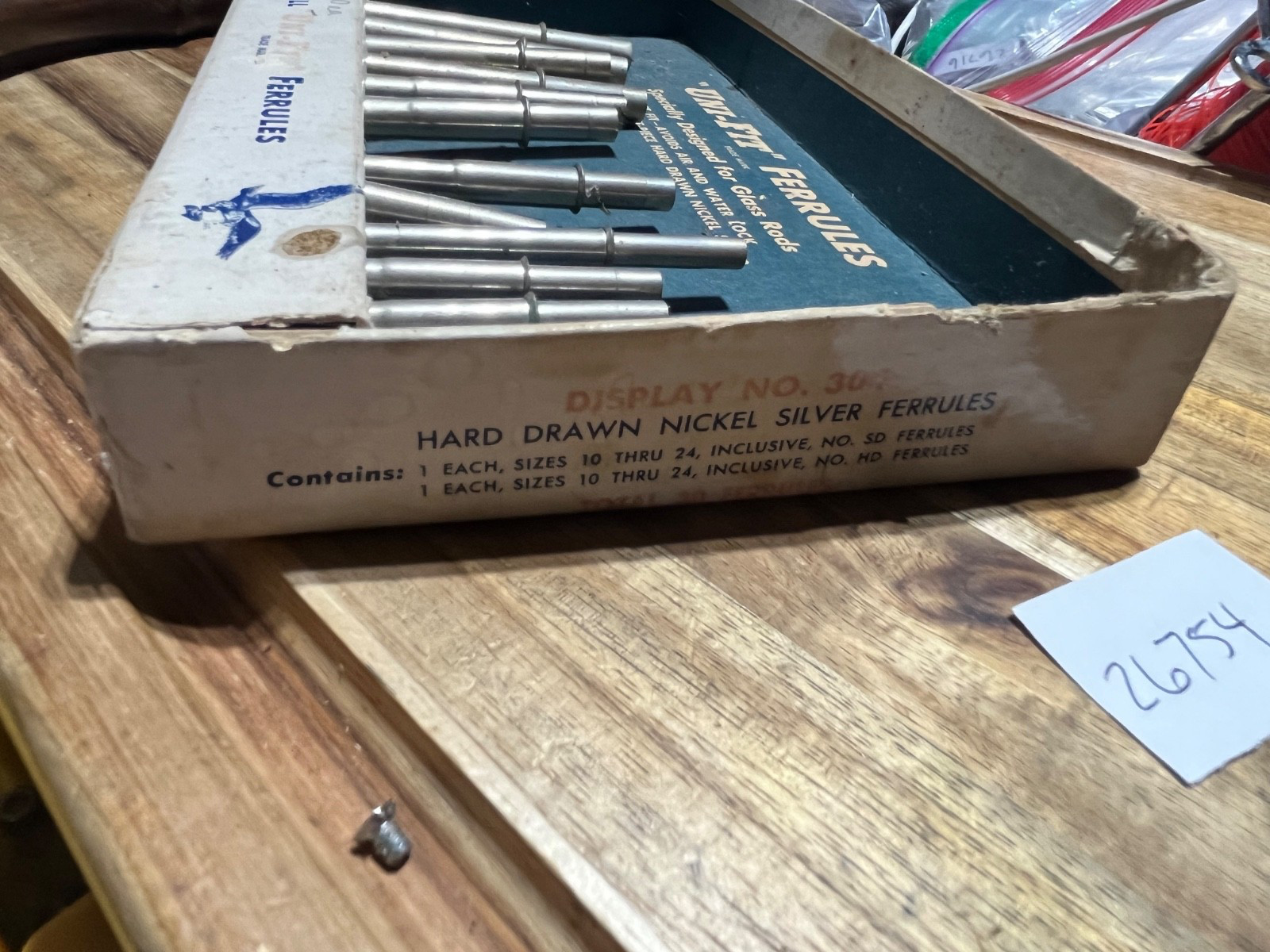 Vintage  Wright & McGill Fly Fishing Rod Ferrules Nickel silver Display  (26754)