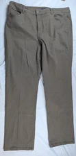 Bandolino Caroline slim Striaght brown sz 18 curvy basic plus size pants cotton