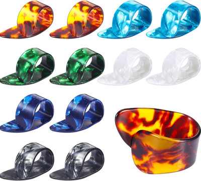 12PCS Guitar Thumb Picks Celluloid Finger Picks Set w Case Ukulele Bass