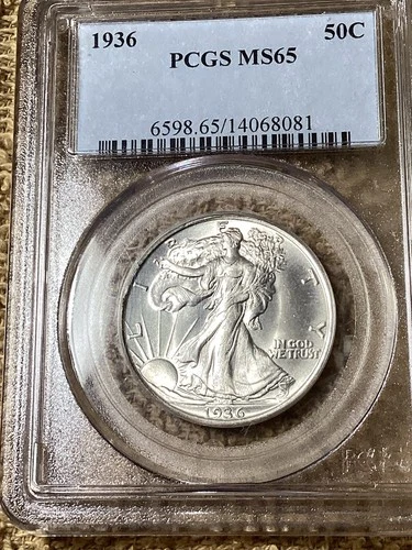 1936 50c PCGS MS65 Walking Liberty Half Dollar. Free Shipping (8081)