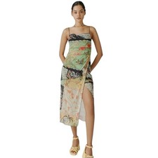 Urban Outfitters Colorful Postcard Print Wild Side Mesh Slip Dress Size Medium