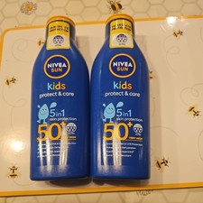 2x NIVEA SUN Kids Moisturising Sun Lotion SPF50+ Suncream 200ml 35.00 per litre