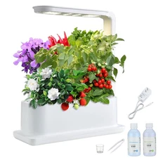 3 Pots Hydroponic Growing System with LED Light Indoor Herb Garden Home Kitchen