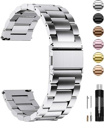 Stainless Steel Watch Strap 22mm Quick Lock Universal 14-24mm