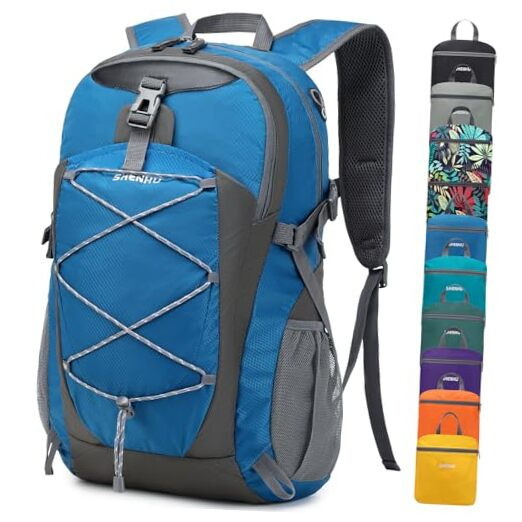 40L Hiking Backpack Lightweight Daypack Waterproof Travel 40L-0.9lb A4-blue