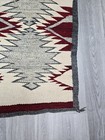 Vintage Navajo Wool Rug 23" X 38" Red Ivory Gray — photo 6