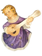 Goebel Dekofigur Engel mit Mandoline Porzellan Lila Weihnachtlich