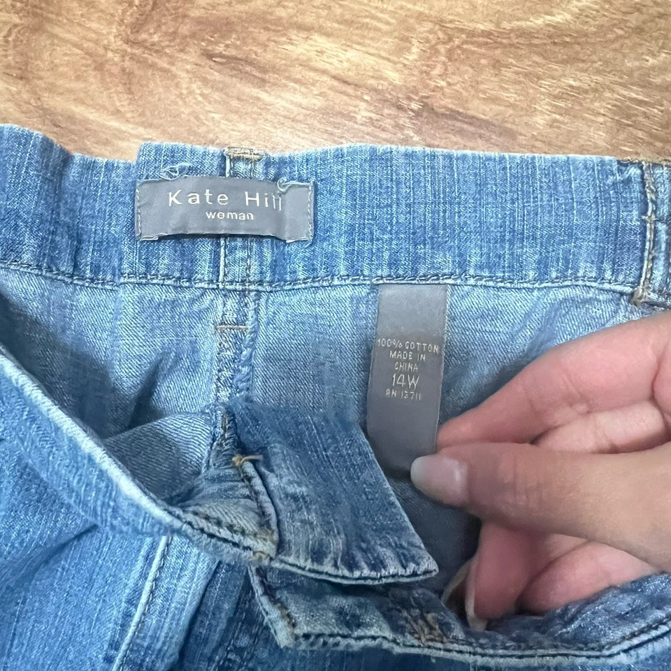 Falda Jean Kate Hill Midi Denim Talla 14 W Y2K Años 90 Grunge Línea A Modesta Retro Foto 4 de 4