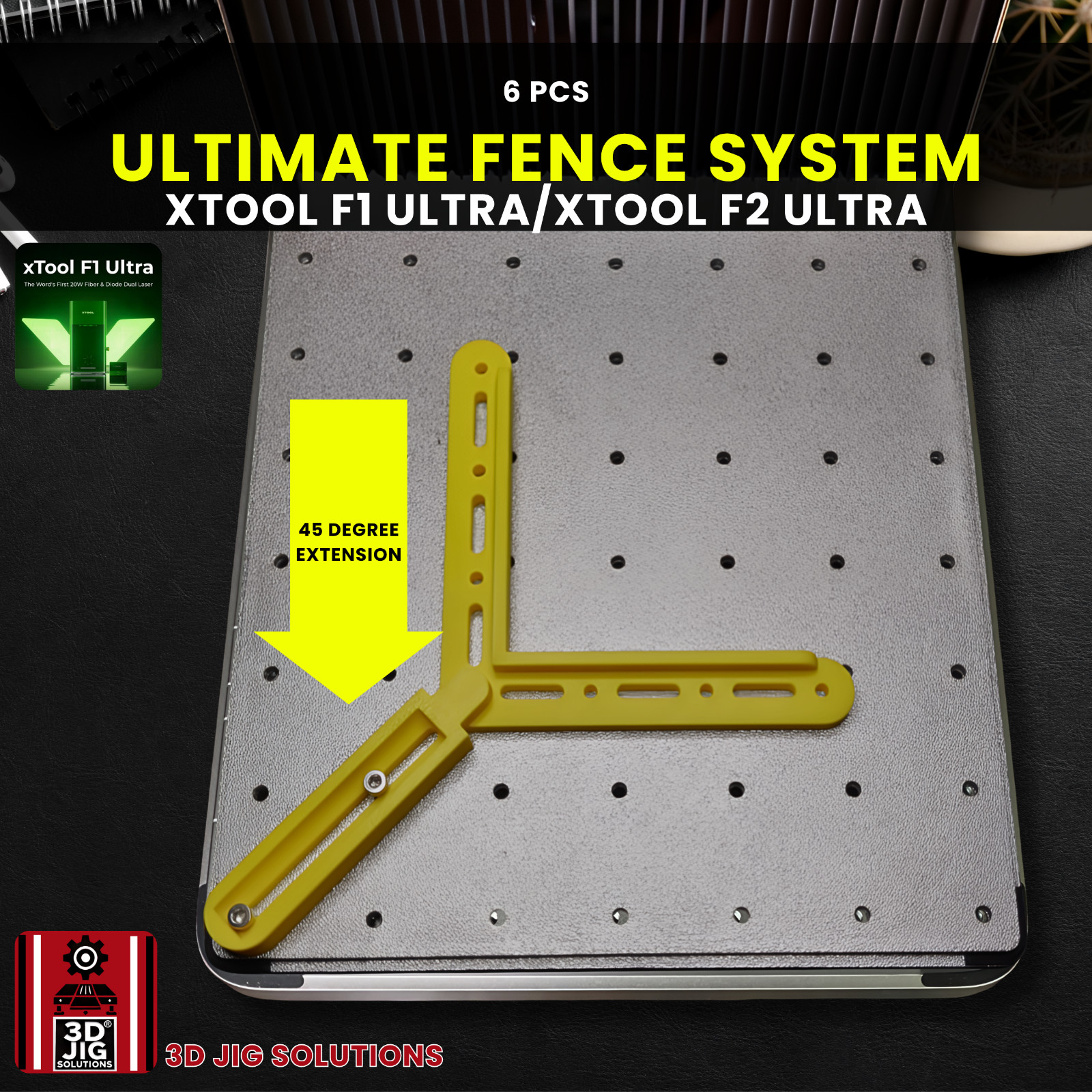 xTool F1 Ultra / F2 Ultra Engraving Fence Kit | Laser Alignment Jig Guide