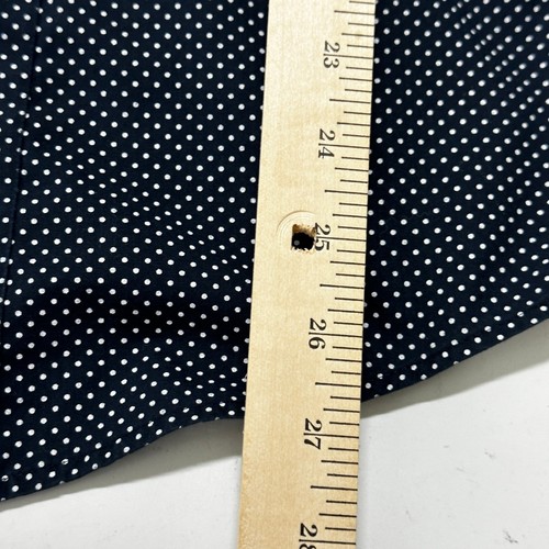 HM Men Button Up Shirt Size L Blue White Polka Dot All Over Print Easy Iron FLAW - Picture 7 of 10
