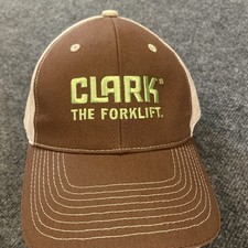 Clark The Forklift Strapback Baseball Hat Brown One Size Adjustable Mesh Back