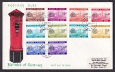 GUERNSEY 1977 Postage Dues set of 10 on First Day cover FDC