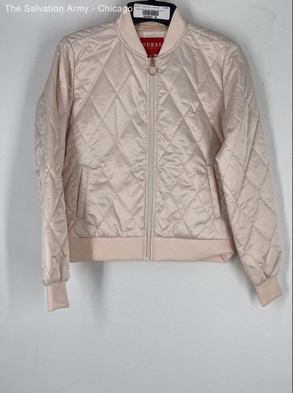 Guess Womens Pink Dallas Long Sleeve Full-Zip Quilted Bomber Jacket Size Small