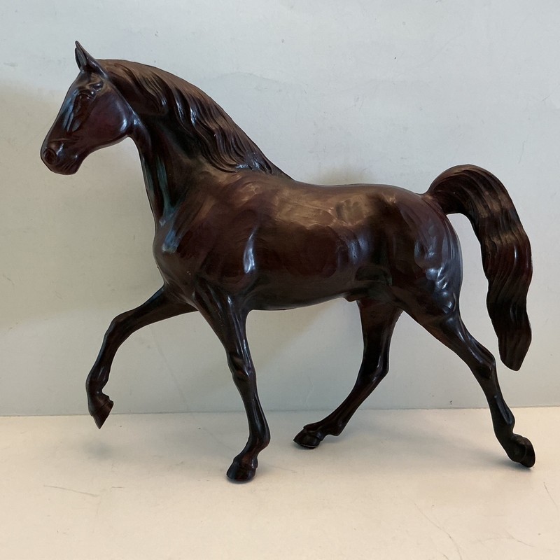 Vintage Hartland 9" Tennessee Walker Cherry Woodcut Horse with Pads