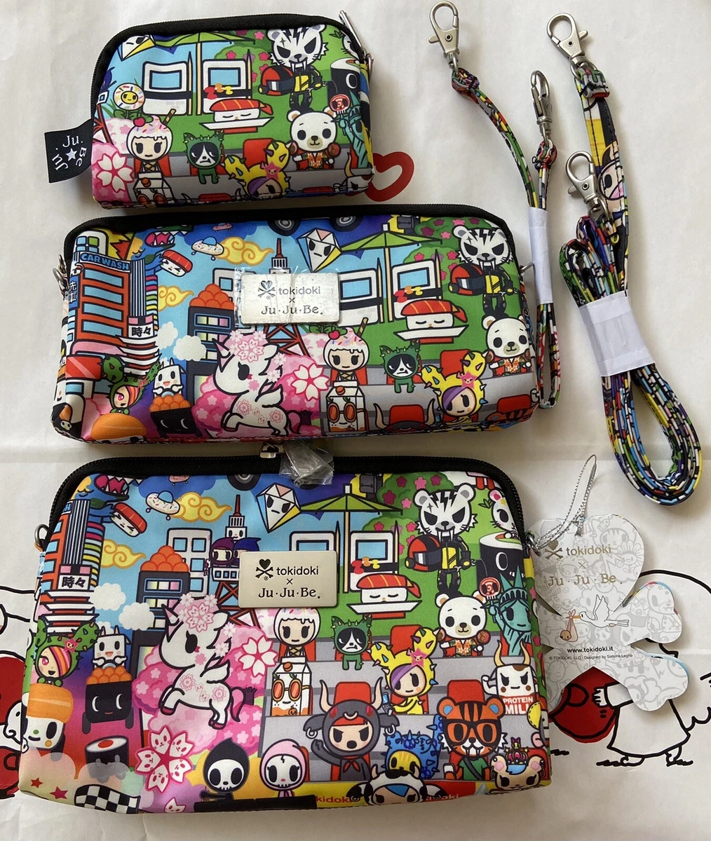 NWT Jujube Ju Ju Be Tokidoki Be Set Sushi Cars Cosmetics Organized Bag Set