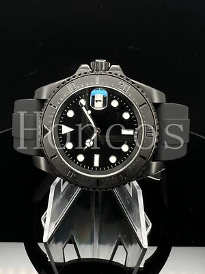 Custom Made MODS SUB Watch Black Rubber SKX NH35 Auto Carbon Black Magic Edition