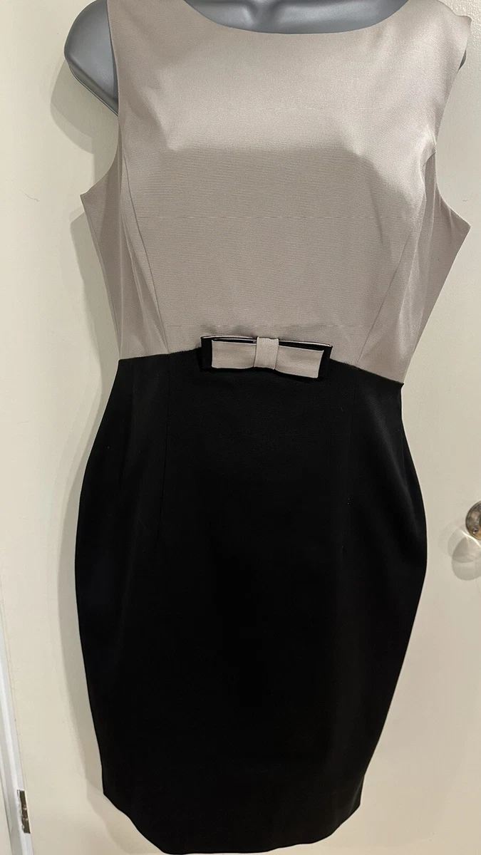 Phase Eight Beige Black Grosgrain Darcy Dress Size 12 Special Occasion Wedding