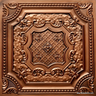 Faux Tin Decorative Ceiling Tile Td04 Aged Copper Glue Up Drop