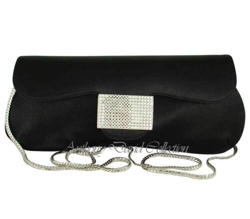 Borsa da sera Anthony David raso nero con cristalli Swarovski - Foto 2 di 4
