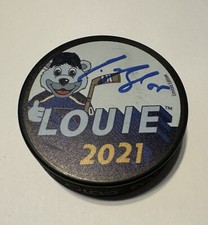 Colton Parayko 2022 Louie St Louis Blues 14 Fund Autographed Puck