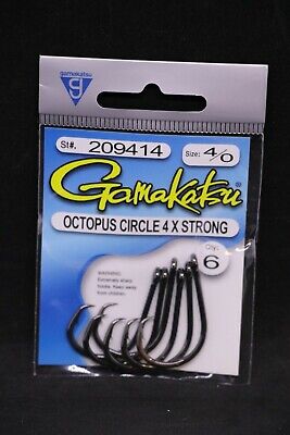 Gamakatsu Octopus Hooks Circle 4X Strong Straight Eye - Size 4/0