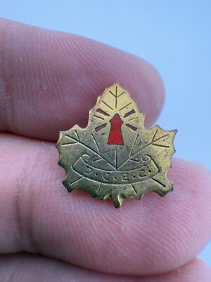Unknown DCEC D.C.E.C. Banner On Maple Leaf Pin *read description*