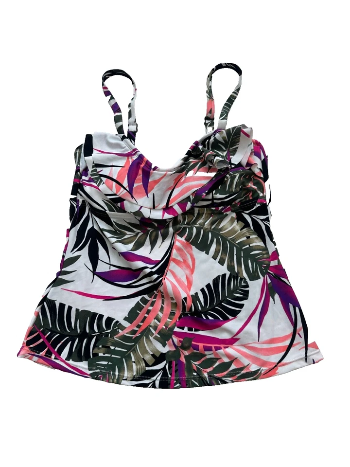 Camiseta de natación para mujer Island Escape blanca con estampado de palmeras Aloha talla 6 Foto 4 de 4