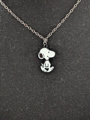 Halskette ''Snoopy Happy Walking'' Schwarz. Freundin Geschenk Süß. Peanuts* Fans
