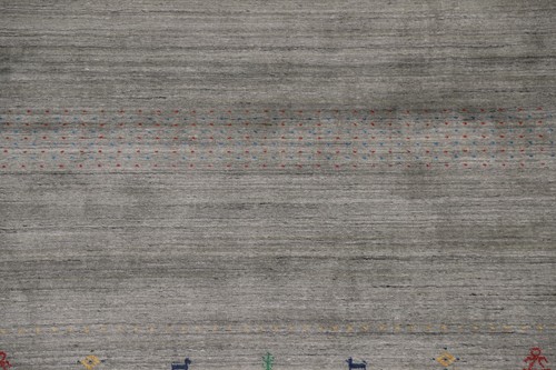 Eye-catching Gabbeh Area Rug Green Handmade Wool 8x10 ft - Picture 5 of 21