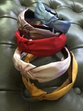 5 satin knotted headbands, women, girls, about 1  wide