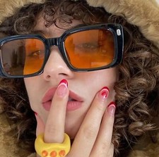 Vintage Rivet Square Sunglasses Woman Brand Designer Personality Sun Glasses Fem