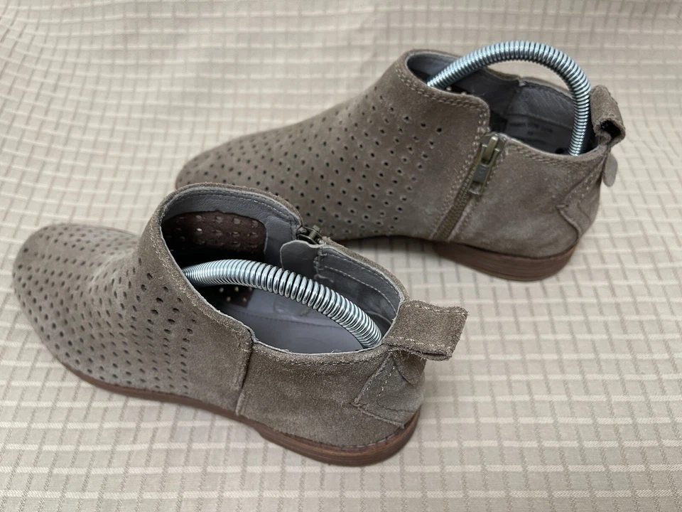 H на HUDSON London размер 38 лодыжки загрузки замши бежевый кожаные туфли США 7,5 стороны молнии - Изображение 3 из 4