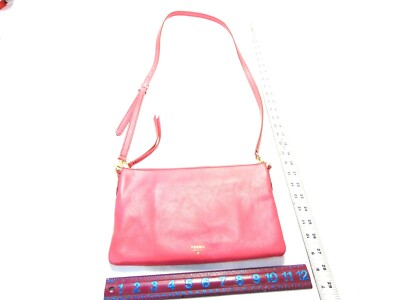 Fossil Sydney Cross body Leather Hot Pink Bag Purse