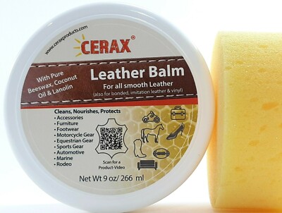 CERAX Leather Balm conditions and protects Handbags, Shoes, Clothes, Furniture..