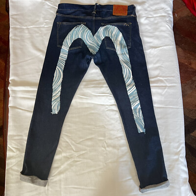 Evisu Selvedge Denim Diacock 33 Jean Pant Trouser *Waist Measures 34