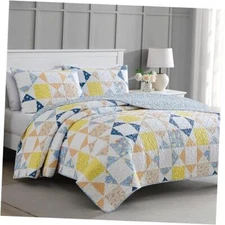  Size Quilt Bedding Set - 3 Piece, Soft Washed King Kite Ditsy Patchwork