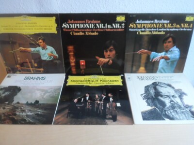 8 Lps  Brahms-Maazel, Kraus, Symphonie Nr.1-4 Abbado, Quartetto Italiano u.a.