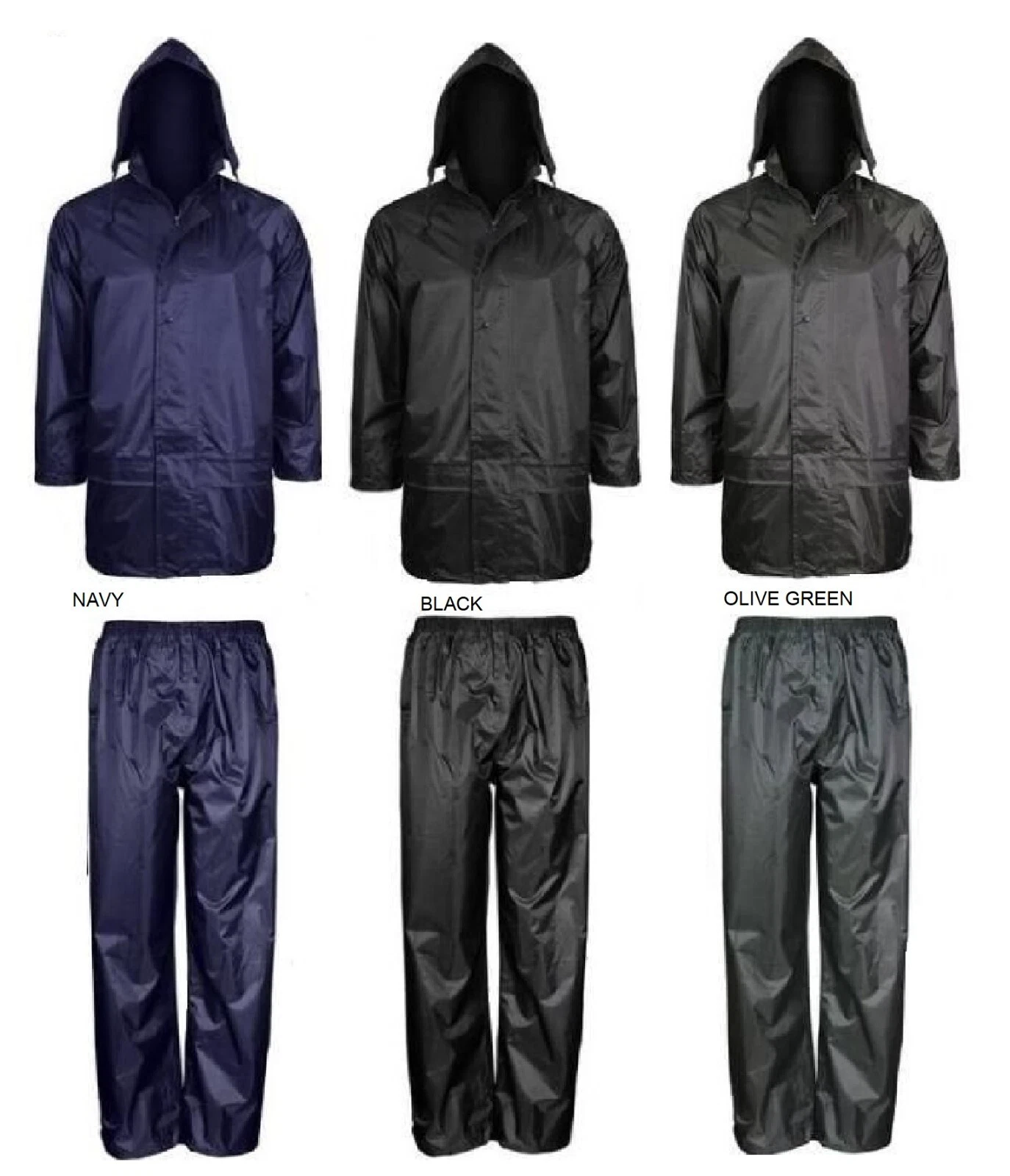 MEN'S RAIN SUIT WATERPROOF WINDPROOF JACKET AND OVER TROUSERS